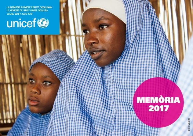 Portada Memoria 2017 de UNICEF Comité Catalunya