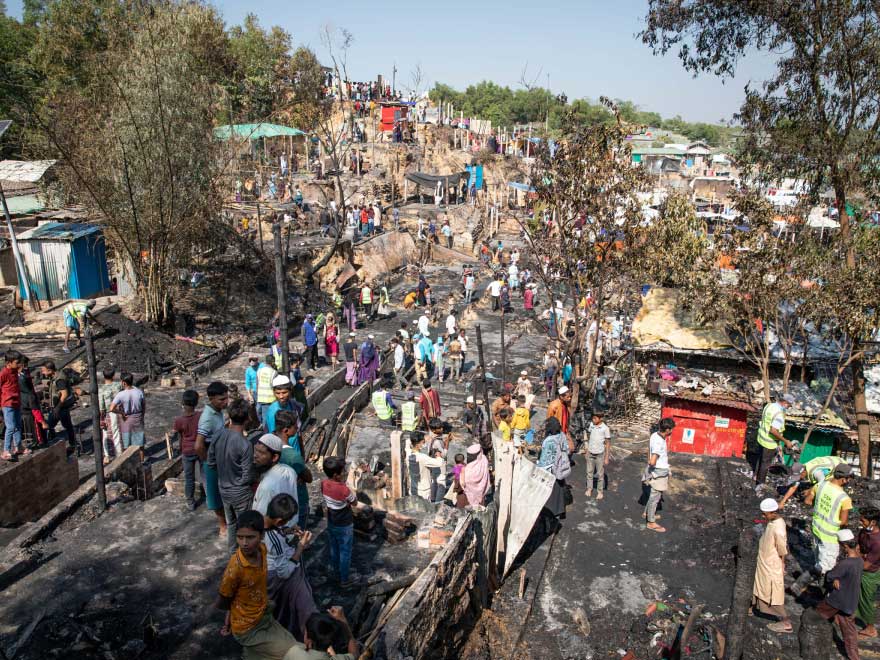 Imagen del campamento de Cox's Bazar