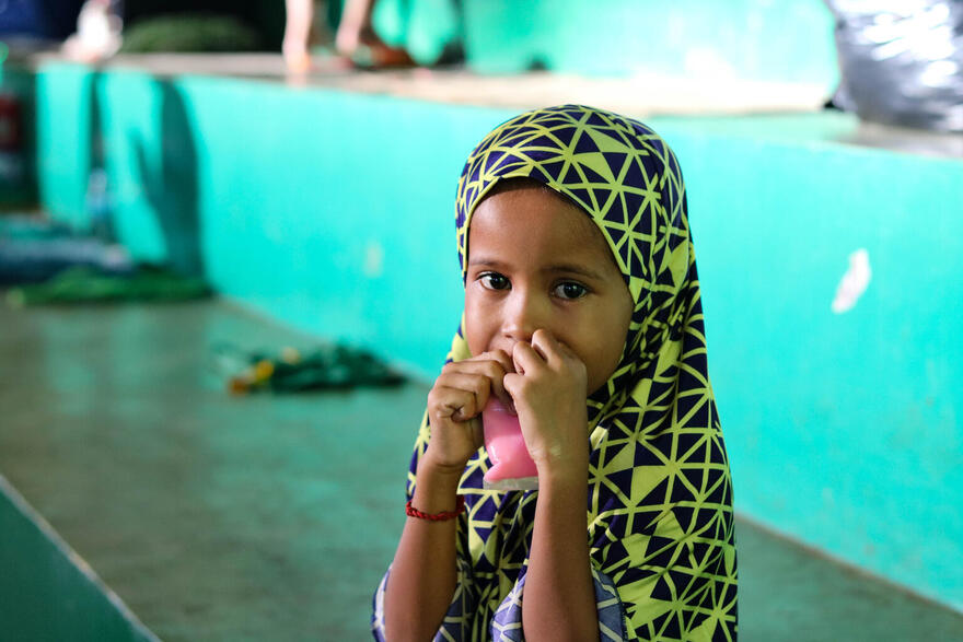 Una niña afectada por el cambio climático en Filipinas
