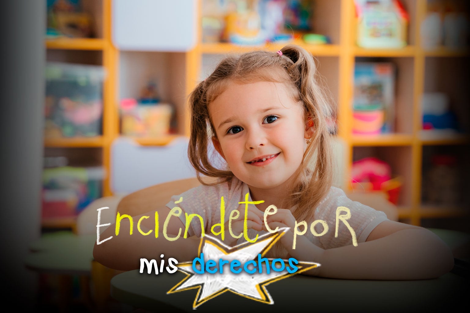 imagen de la campaña por el Día Mundial de los derechos de la infancia. Enciéndete por mis derechos