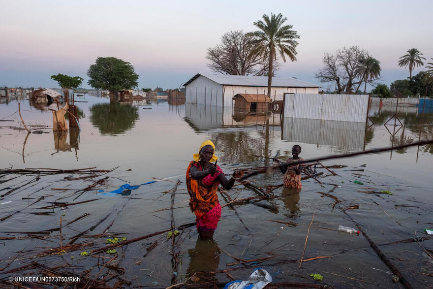 Impacto de las inundaciones en Bentiu, Sudán del Sur