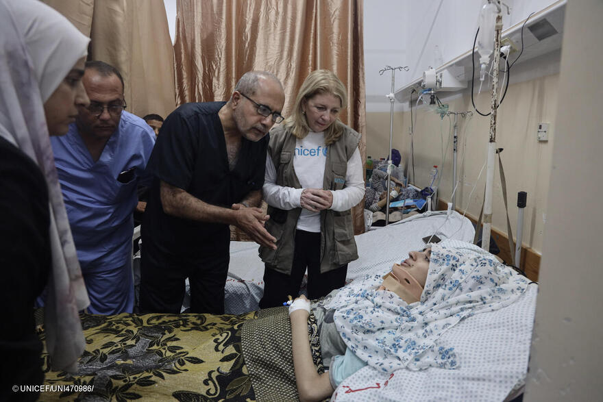 Catherine Russell durante su visita a la Franja de Gaza