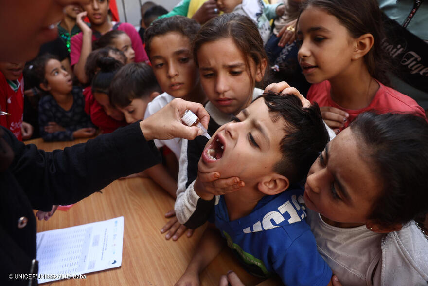 La segunda ronda de la campaña de vacunación de emergencia contra la poliomielitis comenzó el 14 de octubre de 2024 en Gaza