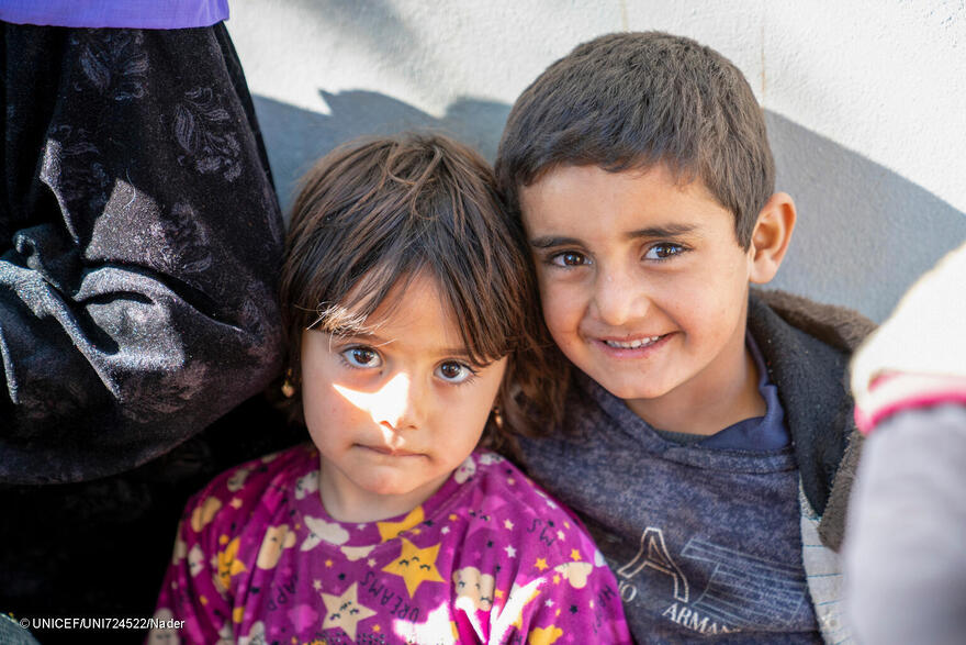 Niños sirios desplazados