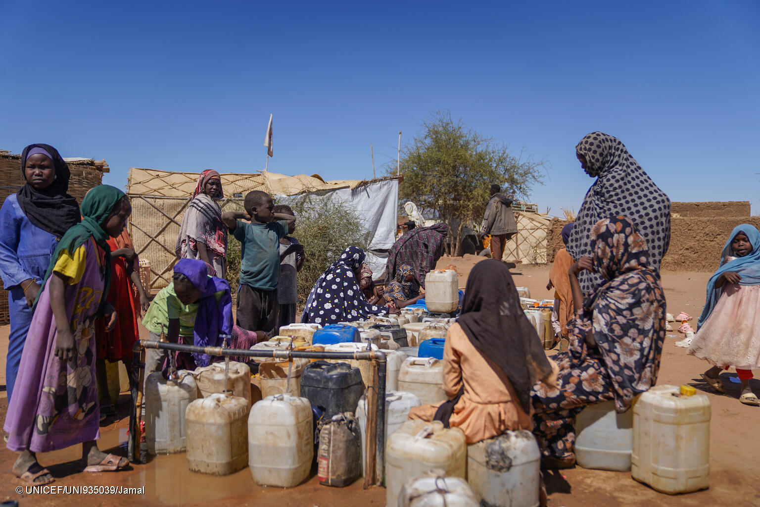 Grupo de familias en Darfur