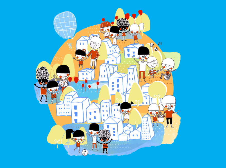 Ilustración Ciudades Amigas Infancia UNICEF