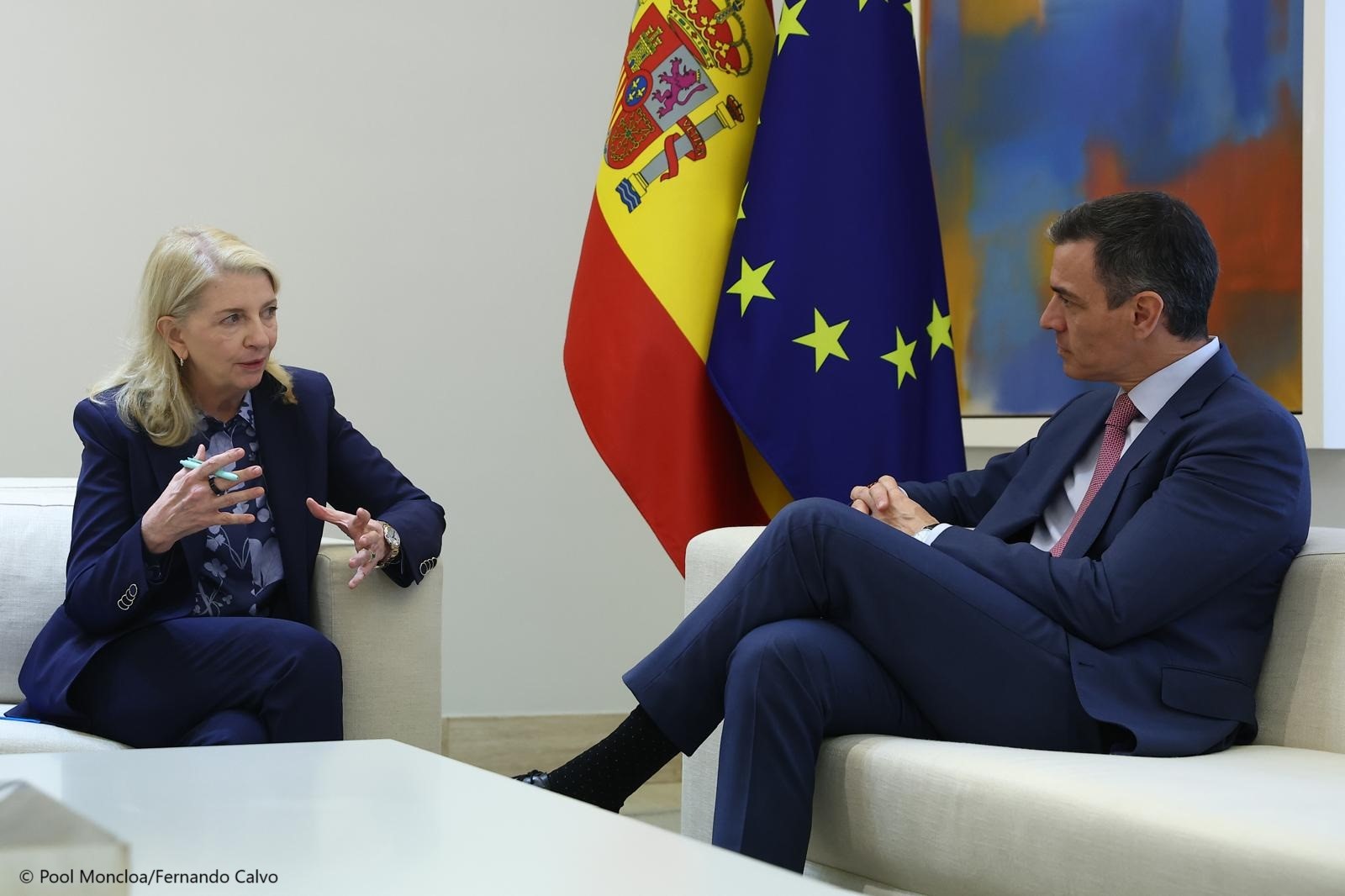 La directora ejecutiva de UNICEF, Catherine Russell y Pedro Sanchez