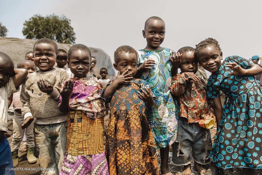 Niños desplazados en República Democrática del Congo