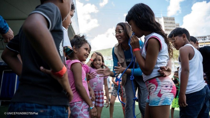 Personal de UNICEF trabajando en Venezuela