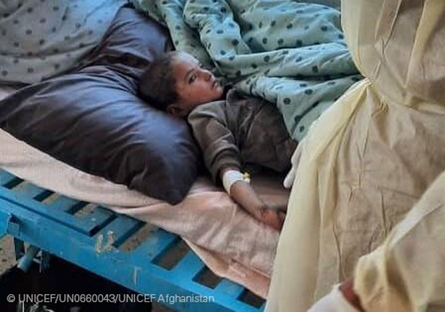 Uno de los niños víctimas del terremoto