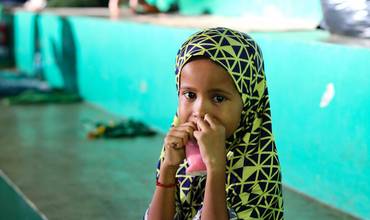 Una niña afectada por el cambio climático en Filipinas