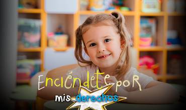 imagen de la campaña por el Día Mundial de los derechos de la infancia. Enciéndete por mis derechos
