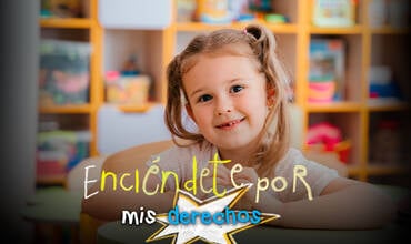imagen de la campaña por el Día Mundial de los derechos de la infancia. Enciéndete por mis derechos