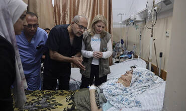 Catherine Russell durante su visita a la Franja de Gaza