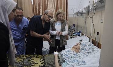 Catherine Russell durante su visita a la Franja de Gaza