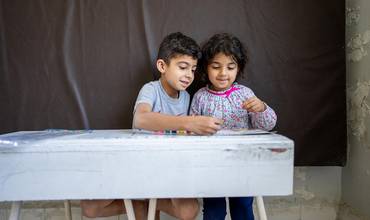 Niños y niñas desplazadas en Líbano