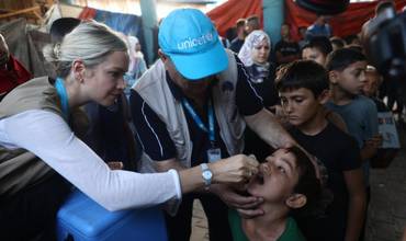Vacunación contra la polio en Gaza.