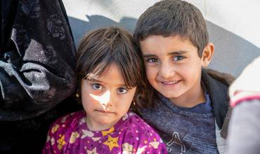 Niños sirios desplazados