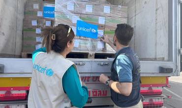 Camión de UNICEF con ayuda humanitaria para Gaza