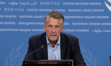 James Elder, portavoz de UNICEF, durante su comparecencia en el Palacio de las Naciones de Ginebra