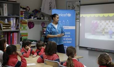 Un aula en uno de los centros referentes de UNICEF