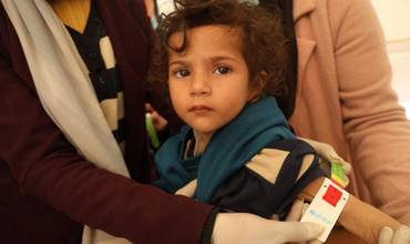 Medición del estado nutricional de Leen, de 2 años, Estado de Palestina.