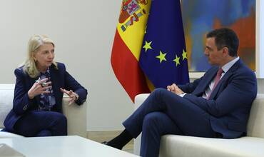La directora ejecutiva de UNICEF, Catherine Russell y Pedro Sanchez