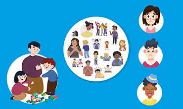 Ilustraciones de los recursos interactivos sobre la paz para educación infantil