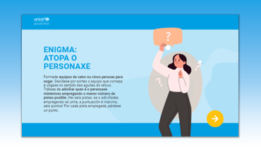 Xogo de enigma: Descobre o personaxe misterioso