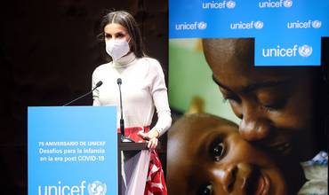 SM la Reina durante la celebración del 75 aniversario de UNICEF