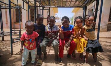 Un grupo de niños en Sudán