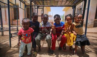 Un grupo de niños en Sudán