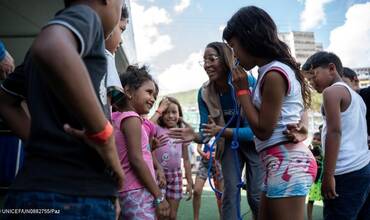 Personal de UNICEF trabajando en Venezuela