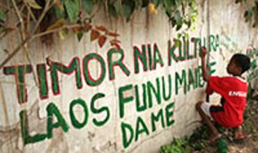 Un centro de Dili, en Timor-Leste, difunde los mensajes de paz de los jóvenes