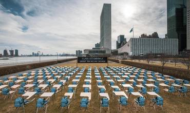 Imagen de la instalación 'La clase de la pandemia' en Nueva York