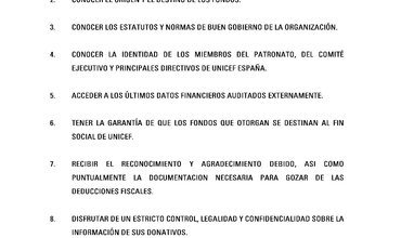 Derechos del donante. UNICEF España