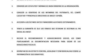 Derechos del donante. UNICEF España