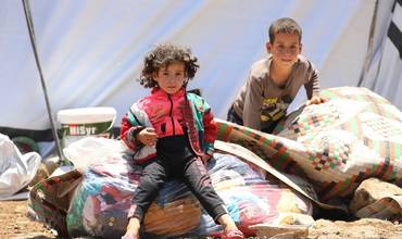 Familias desplazadas en Siria