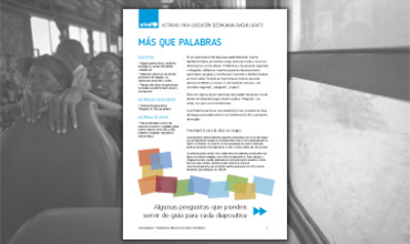 Actividad para el aula de lengua - Más que palabras (Educación Secundaria y Bachillerato)
