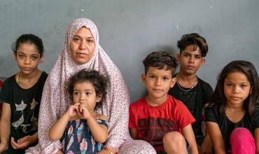 Una familia en su casa de Beirut, Líbano