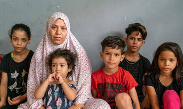Una familia en su casa de Beirut, Líbano