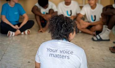 Un grupo de refugiados