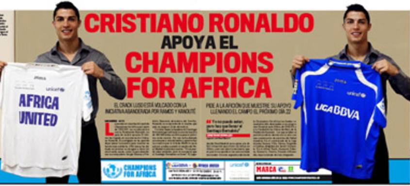 Cristiano Ronaldo apoya Champions for África