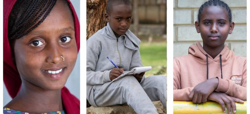 Niños del norte de Etiopía afectados por el conflicto.