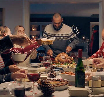 Una familia en navidad.