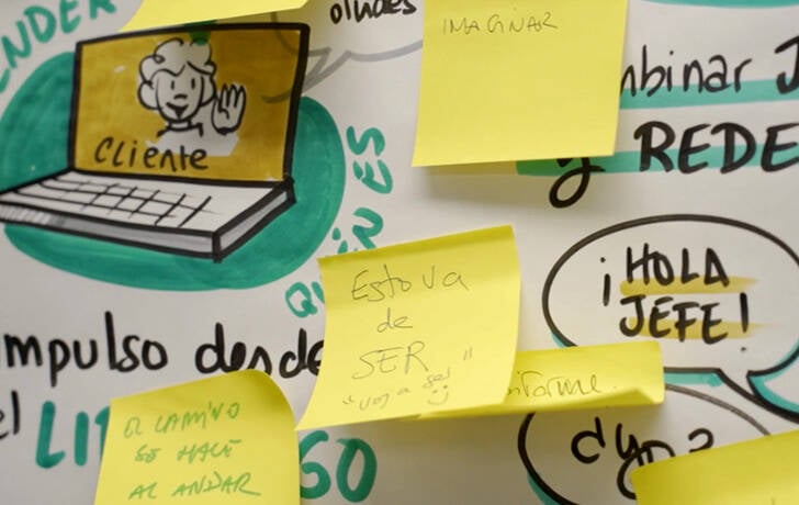 UNICEF 5.0 - Un objetivo en común Imagen de una pizarra de trabajo en equipo