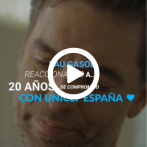 Reaccionando a 20 años como embajador de UNICEF España Pau Gasol