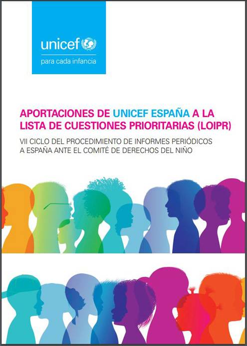 Portada sobre la publicaciones con las aportaciones de UNICEF