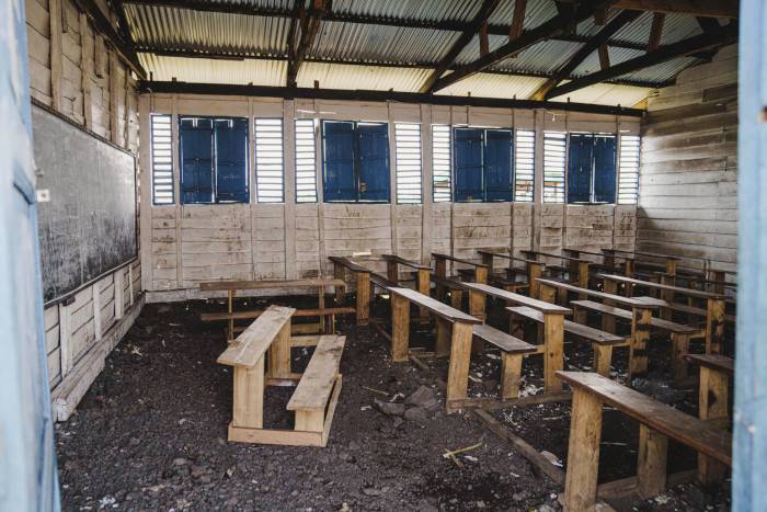 Escuelas vacías en RDC.