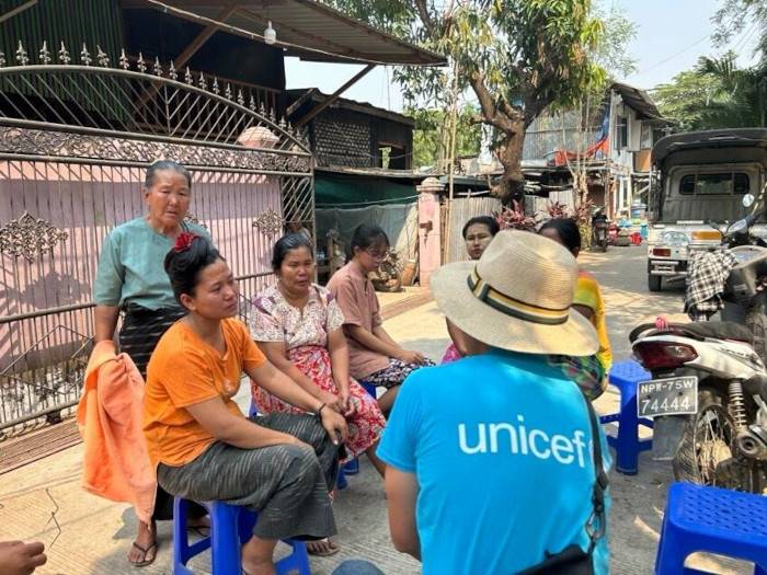 Personal de UNICEF en Myanmar.